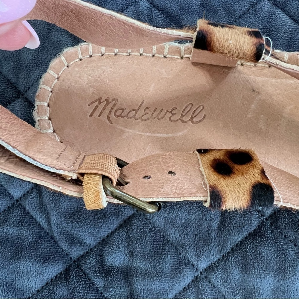 Madewell wedge Sandals Women size 9 Leopard Animal Print Malia Espadrille - Picture 10 of 12